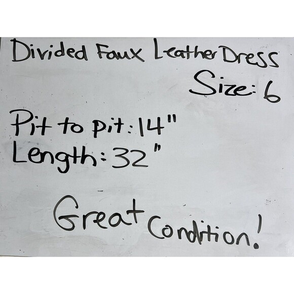 Womens DIVIDED H&M Black Faux Leather Bodycon Dress Size 6 Heathered Zip Back - Picture 7 of 7